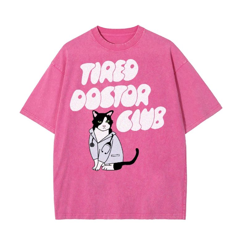 Washed Vintage Graphic Print T-Shirt – Unisex Oversized Hip-Hop Streetwear Tee - Image 9