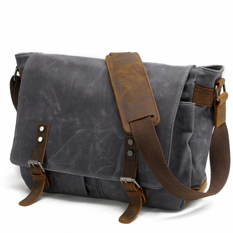 New Fashion Waxed Canvas Men's Crossbody Bag – Vintage Messenger Sling for Casual & Daily Use - Image 9