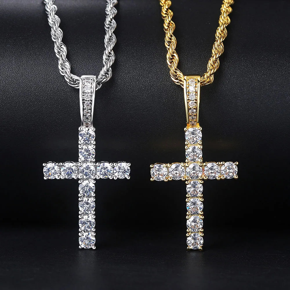 Hip Hop Cross Pendant Necklace - Image 3