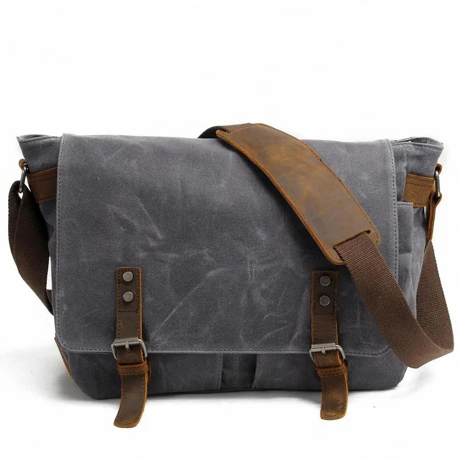New Fashion Waxed Canvas Men's Crossbody Bag – Vintage Messenger Sling for Casual & Daily Use - Image 2