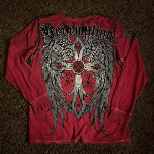 Women's Affliction-Inspired Long Sleeve T-Shirt – Y2K Gothic Streetwear Oversized Top
