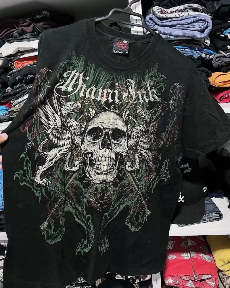2000s Affliction-Style Graphic T-Shirt – Retro Punk Hip Hop Oversized Tee for Men - Image 20