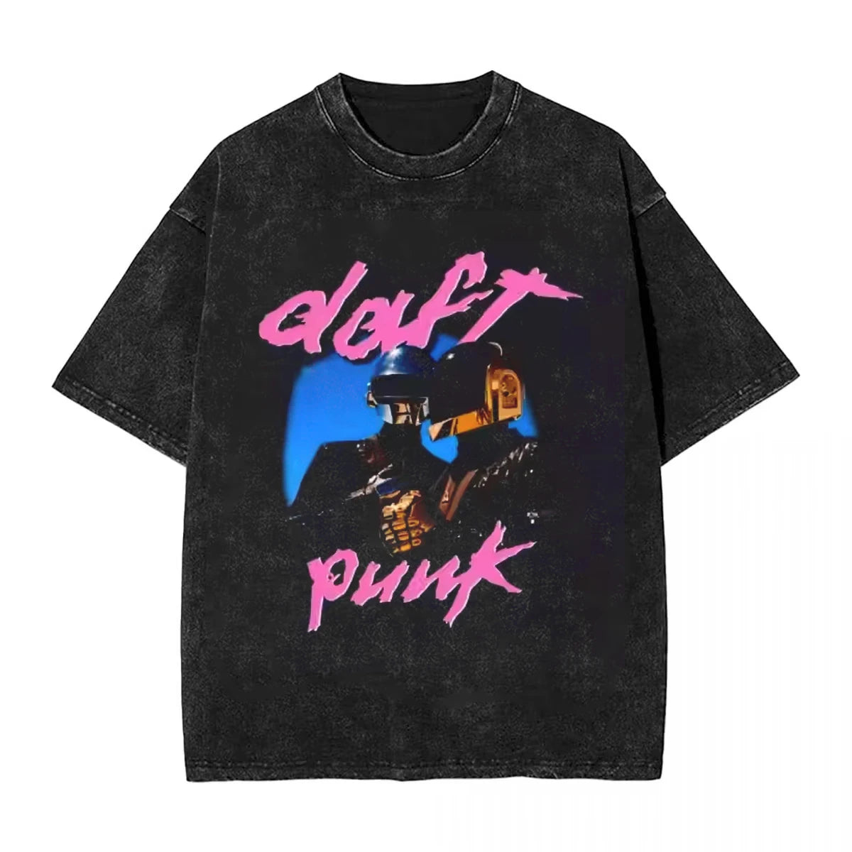 Daft Punk Vintage Washed T-Shirt – Oversized Hip Hop Harajuku Streetwear Tee for Men & Women - Image 7
