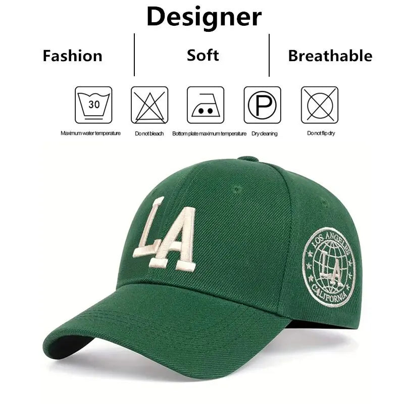 Unisex LA Letter Embroidery Snapback Cap – Adjustable Casual Hat for Spring & Autumn - Image 6
