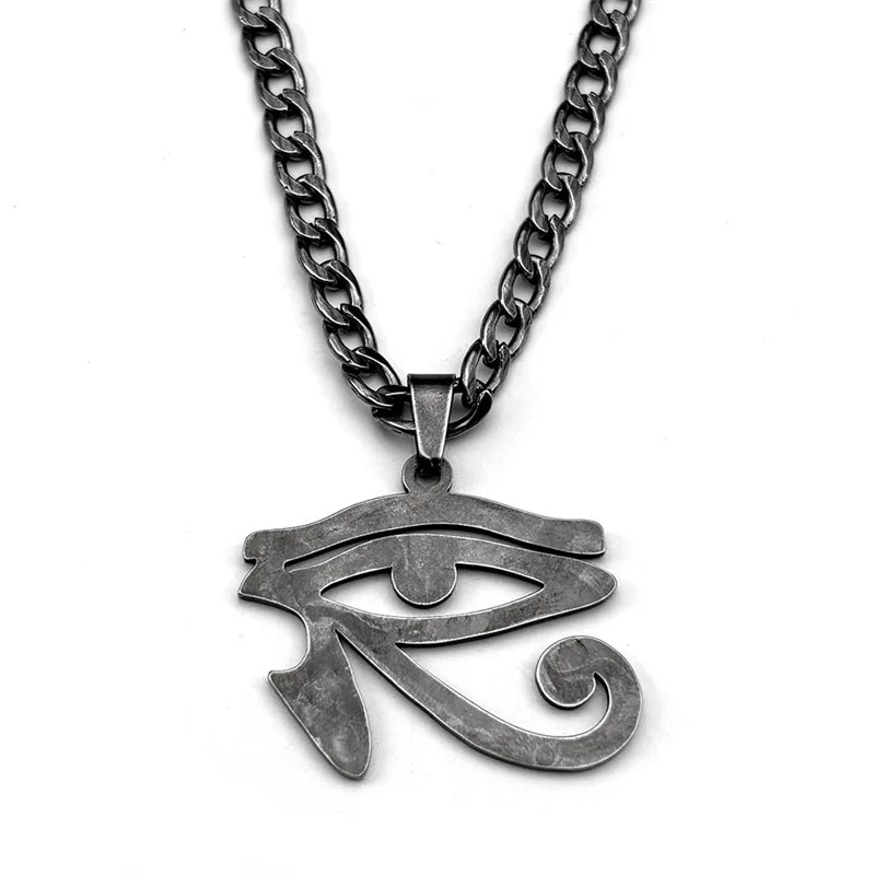 Eye of Ra / Horus Pendant Necklace – Stainless Steel Egyptian Amulet for Men - Image 3
