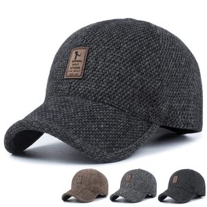 Autumn/Winter Thick Warm Baseball Cap – Unisex Ear-Cover Hat for Cold Weather & Street Style