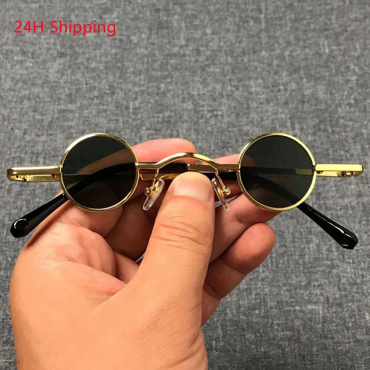 New Punk Round Retro Sunglasses – Ultra Small Frame Hip Hop Style Shades for Men & Women - Image 2