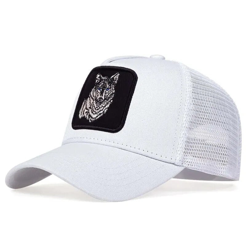 Unisex Wolf Embroidery Mesh Baseball Cap – Adjustable Outdoor Hat for Spring & Summer - Image 6