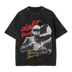 Daft Punk Vintage Washed T-Shirt – Oversized Hip Hop Harajuku Streetwear Tee for Men & Women