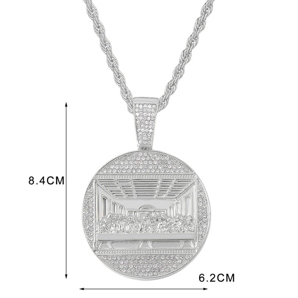 New Last Supper Pendant Cuban Chain Necklace - Image 11