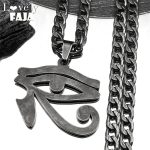 Eye of Ra / Horus Pendant Necklace – Stainless Steel Egyptian Amulet for Men