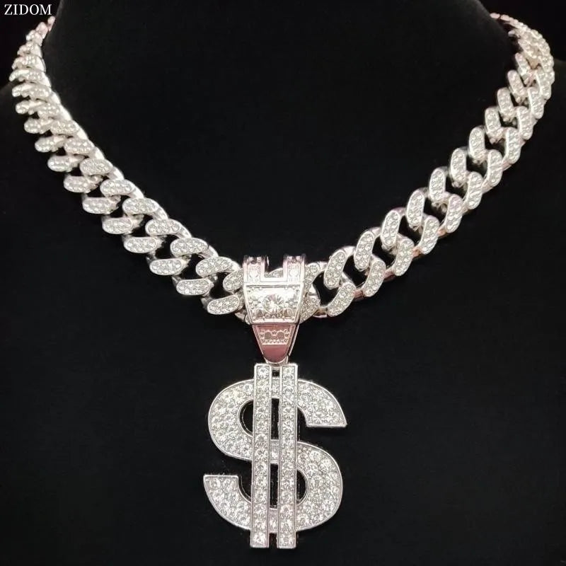 Men & Women Hip Hop Dollar Pendant Necklace