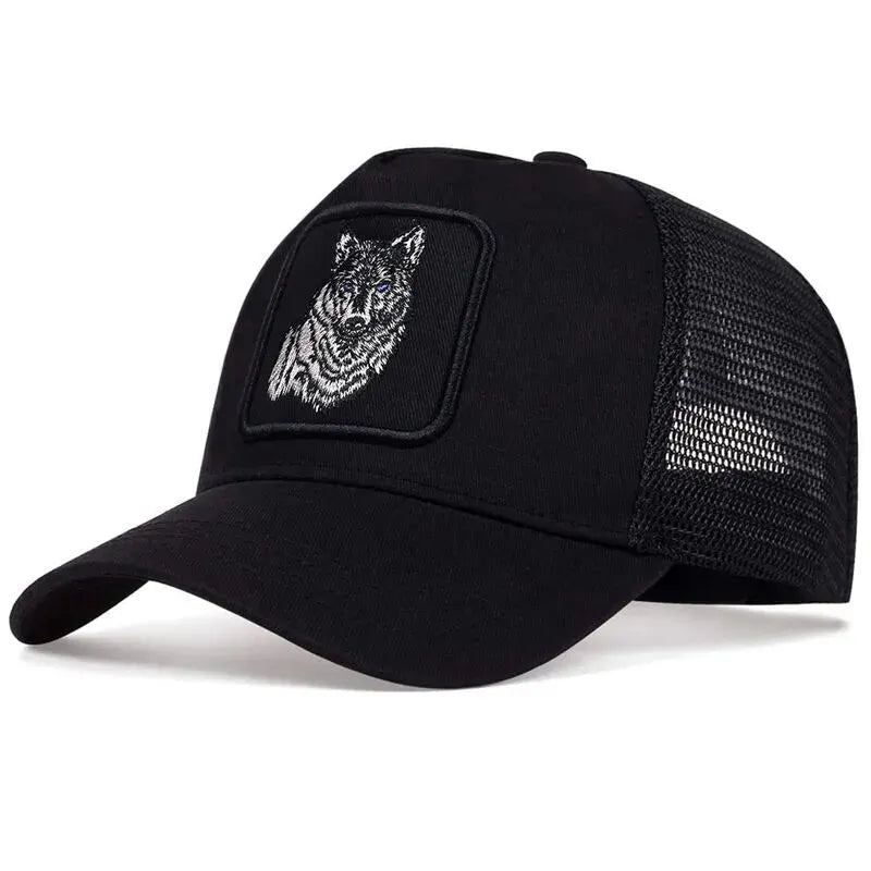 Unisex Wolf Embroidery Mesh Baseball Cap – Adjustable Outdoor Hat for Spring & Summer - Image 7