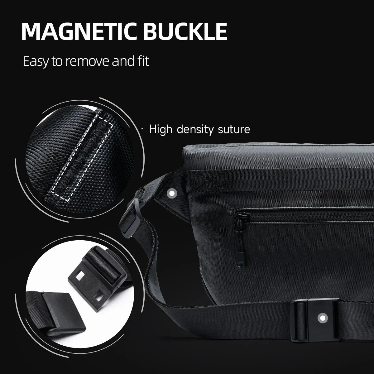 Korean Style Waterproof Messenger Bag – Magnetic Buckle Crossbody for Men - Image 4