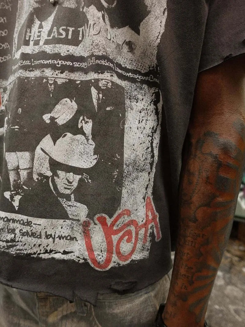 Harajuku Ripped Oversized T-Shirt – Gothic Hip-Hop Streetwear Graphic Tee for Men - Image 5