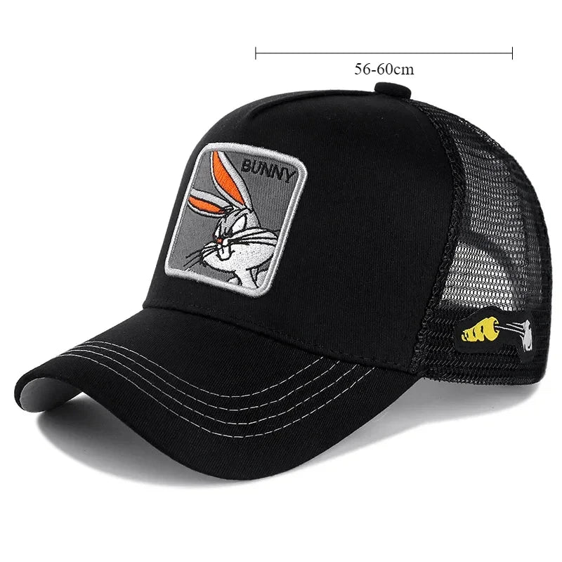 High-Quality Anime Cartoon Snapback – Unisex Cotton Mesh Trucker Baseball Cap for Men & Women - Image 2