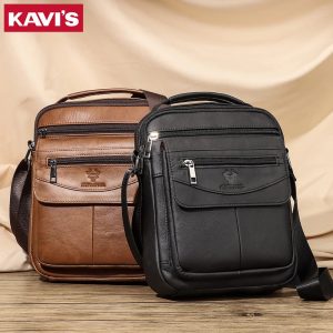 Genuine Leather Men's Messenger Bag – Casual Business Shoulder Sling for Travel & Daily Use