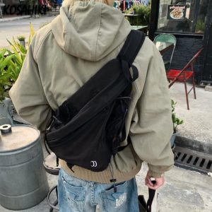 Y2K Aesthetic Streetwear Shoulder Bag – Vintage Grunge Crossbody for Women & Men