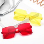 One-Piece Frameless Candy-Colored Sunglasses – Trendy UV400 Shades for Women