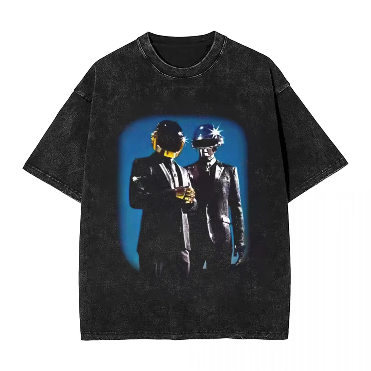 Daft Punk Vintage Washed T-Shirt – Oversized Hip Hop Harajuku Streetwear Tee for Men & Women - Image 6
