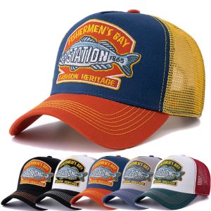 Unisex Summer Fishing Cap – Breathable Mesh Trucker Snapback Hat for Outdoor Sports