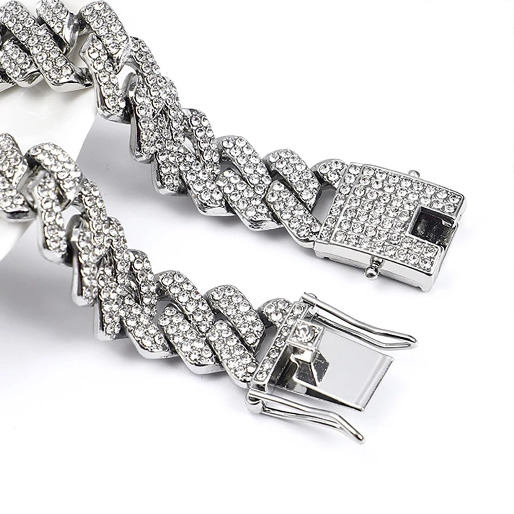 Hip Hop Shiny 15MM Cuban Link Chain Necklace - Image 5