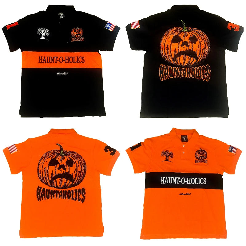 Y2K Haunted Gothic Embroidered Polo Shirt – Unisex Punk Streetwear Lapel Tee - Image 4