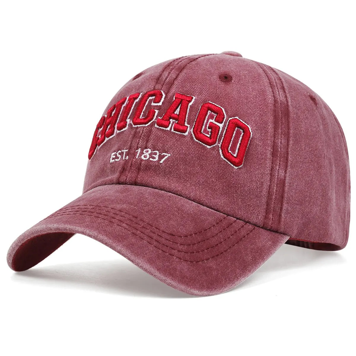 CHICAGO Letter Embroidered Baseball Cap – Unisex Cotton Snapback Hat for Spring & Summer Streetwear - Image 11