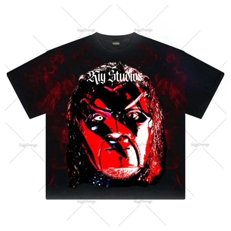 Punk Trend Gothic Skull Graphic T-Shirt – Oversized Streetwear Tee for Men