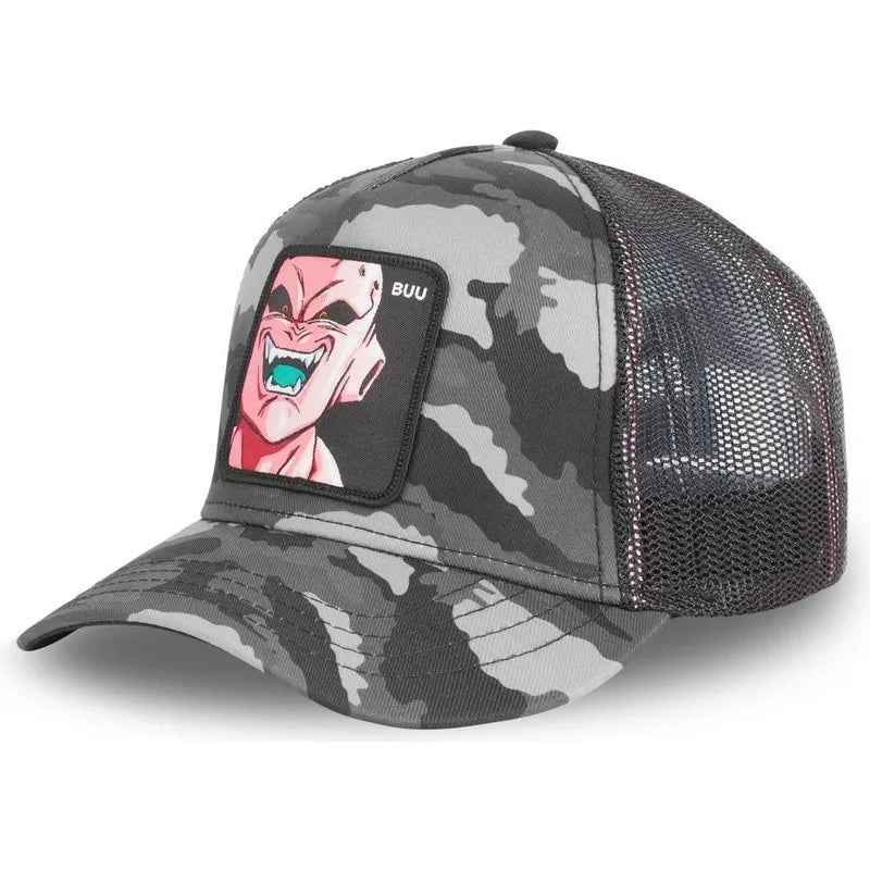 Dragon Ball Goku & Buu Embroidered Cap – Adjustable Trucker Mesh Hat for Men - Image 22