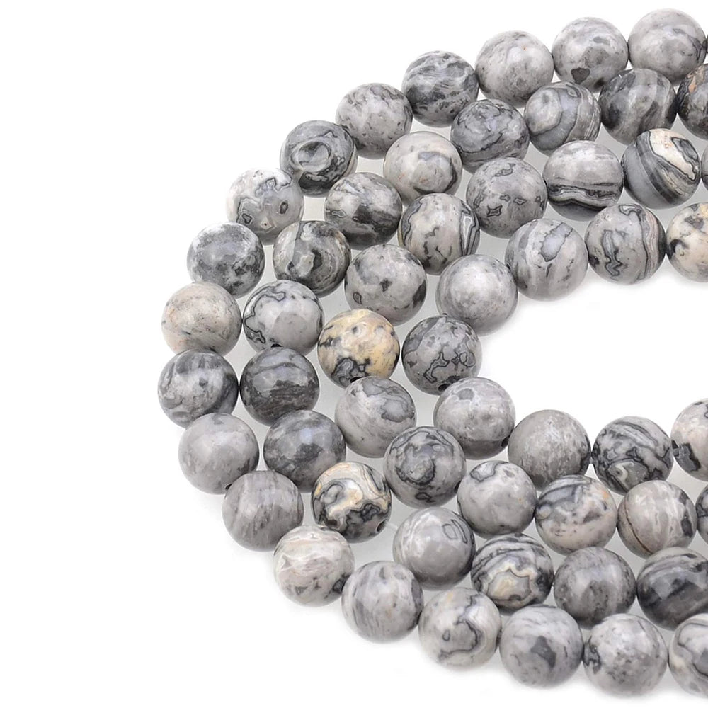 Natural Black Larvikite Labradorite Round Beads – Loose Stone Strand for DIY Jewelry Making - Image 36