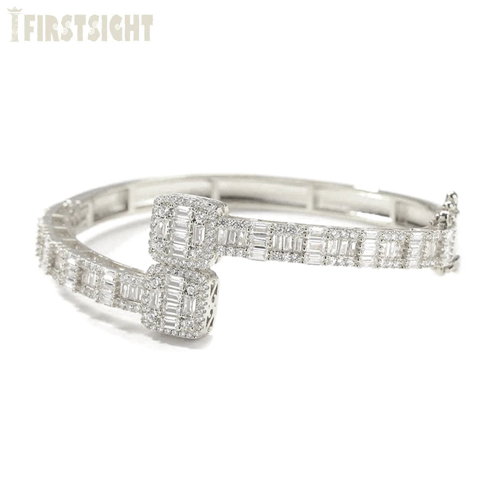 New Iced Out Open Square Zircon Charm Bracelet – Gold & Silver Color Hip Hop Bangle for Men & Women - Image 9