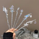 Light Luxury Glitter Hairpin – Elegant Geometric Moonstone Hair Stick for Women