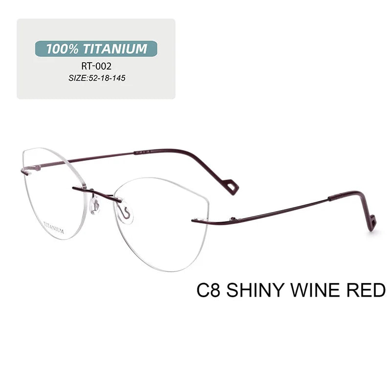 Pure Titanium Rimless Cat Eye Glasses – Women's Anti-Blue Light Eyewear with +1 Diopters - Image 7