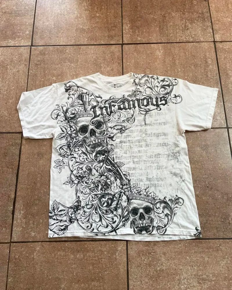 2000s Affliction-Style Graphic T-Shirt – Retro Punk Hip Hop Oversized Tee for Men - Image 16