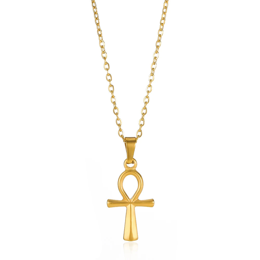 Gold Caravaca Cross Necklace – Stainless Steel Crucifix Choker for Men & Women - Image 10