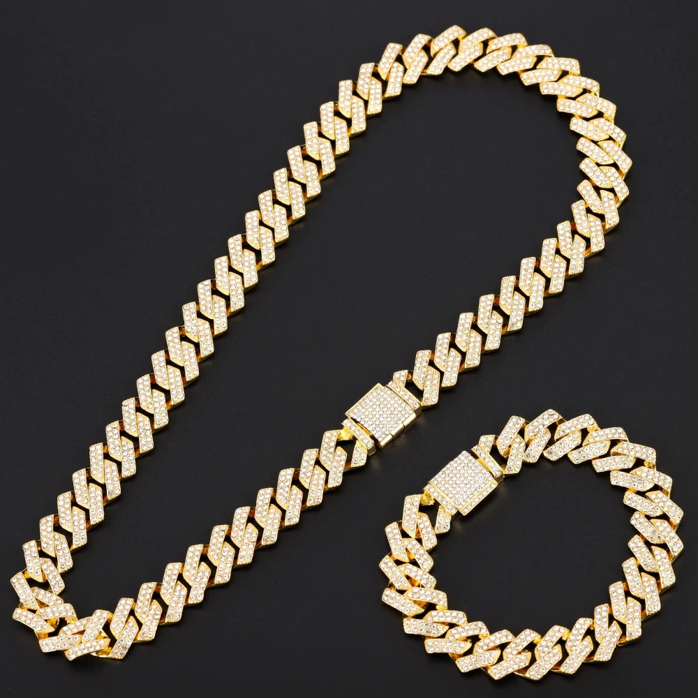Hip Hop Miami Cuban Link Chain Set - Image 11