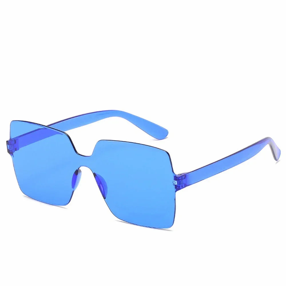 One-Piece Frameless Candy-Colored Sunglasses – Trendy UV400 Shades for Women - Image 14