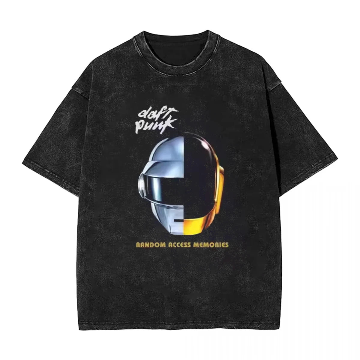 Daft Punk Vintage Washed T-Shirt – Oversized Hip Hop Harajuku Streetwear Tee for Men & Women - Image 9