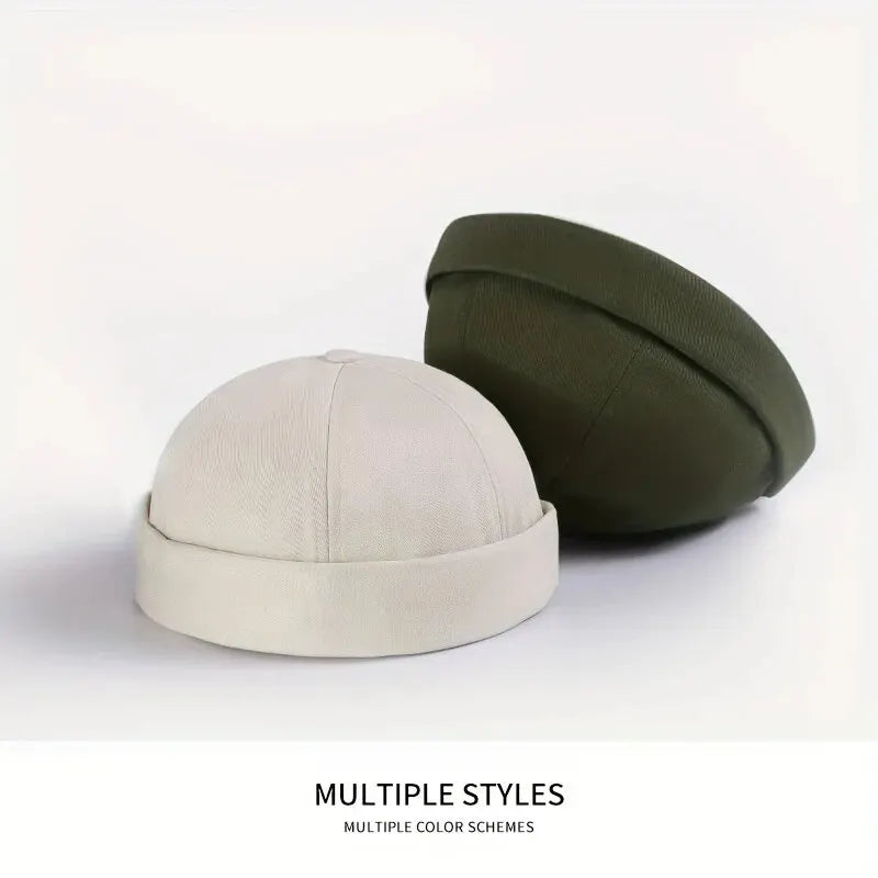 Vintage Brimless Dome Cap – Unisex Adjustable Cotton Melon Beanie for Hip Hop & Streetwear - Image 5