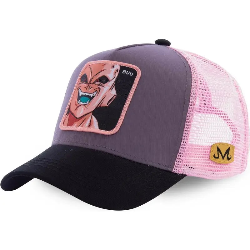 Dragon Ball Goku & Buu Embroidered Cap – Adjustable Trucker Mesh Hat for Men - Image 25