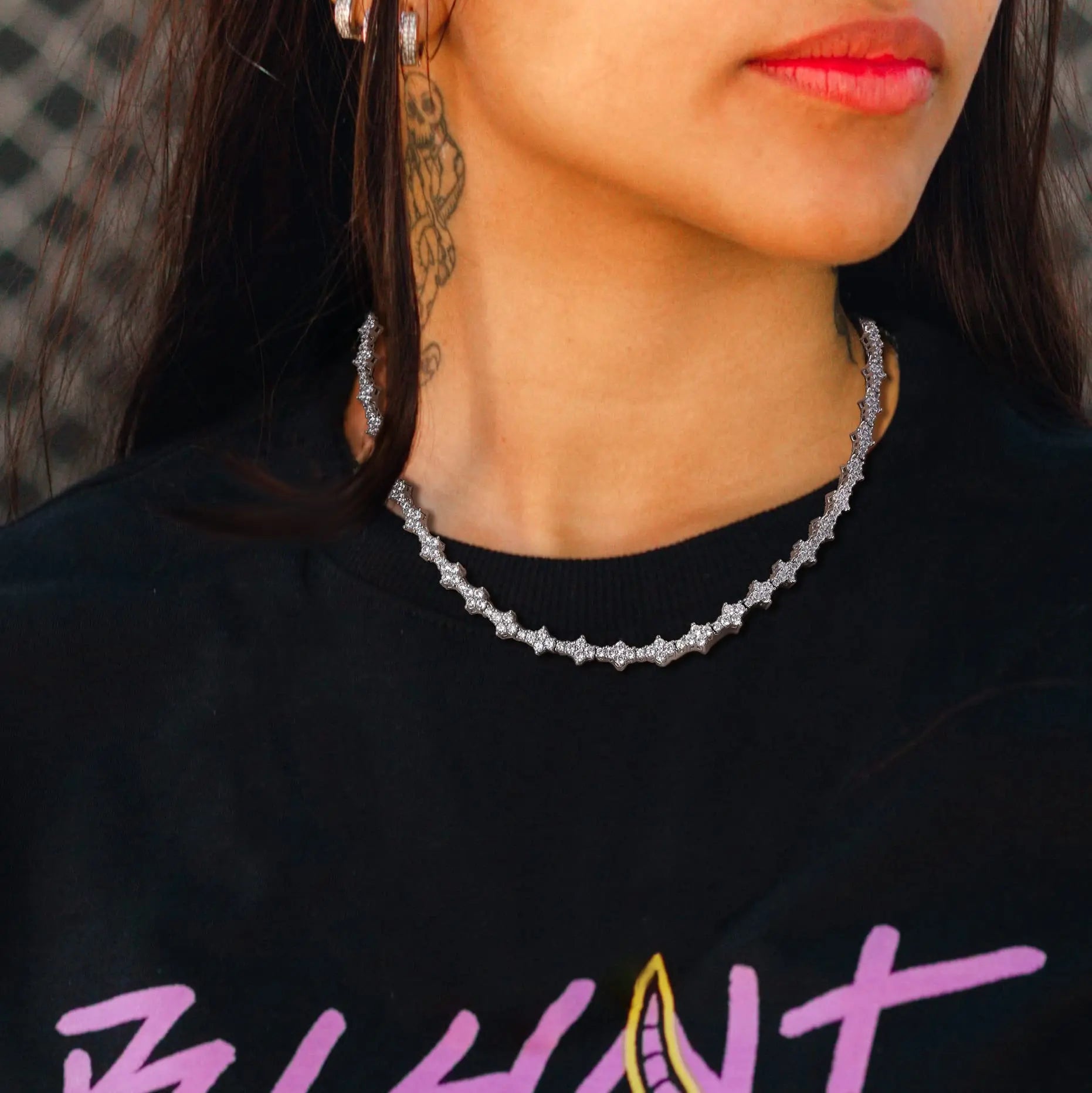 Iced Out 5A Cubic Zirconia Classic Tennis Choker Chain 6.5mm - Image 6