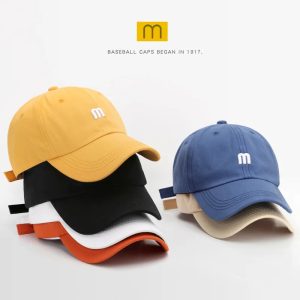 100% Cotton Letter Embroidered Baseball Cap – Unisex Snapback Hat for Summer & Street Style