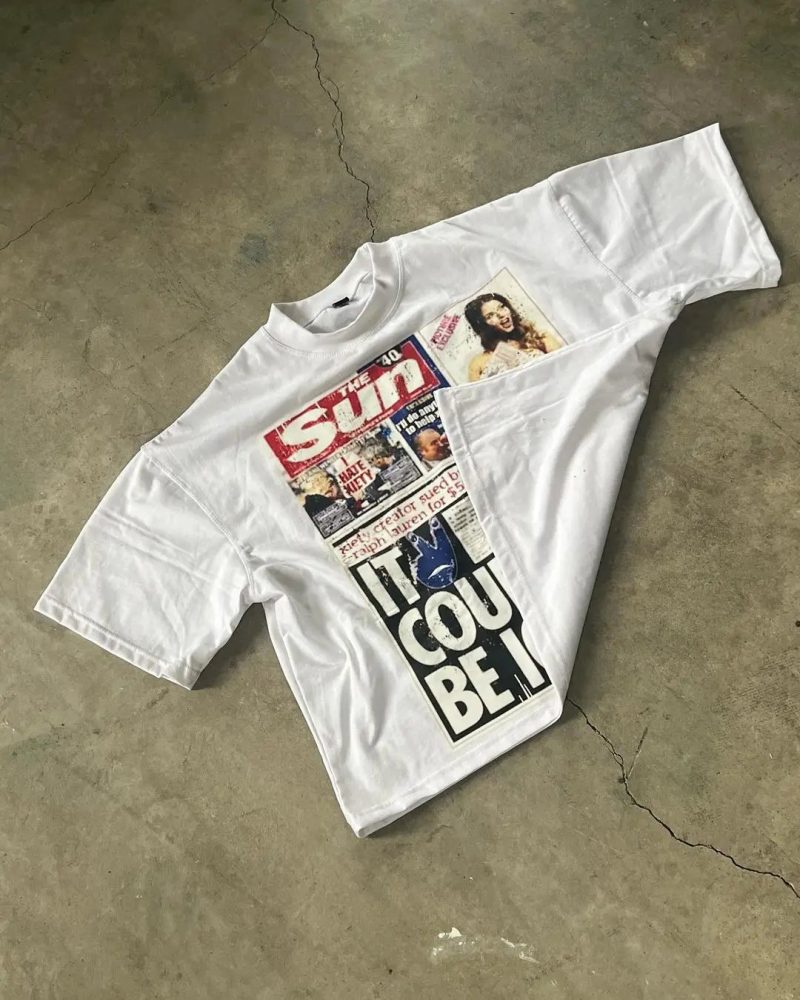 American Letter Graphic T-Shirt – Y2K Oversized Streetwear Tee for Men & Couples - Image 3