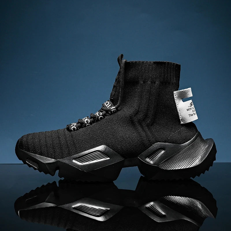 YRZL High-Top Mesh Sneakers for Men – Lightweight Casual Walking Shoes - Image 3