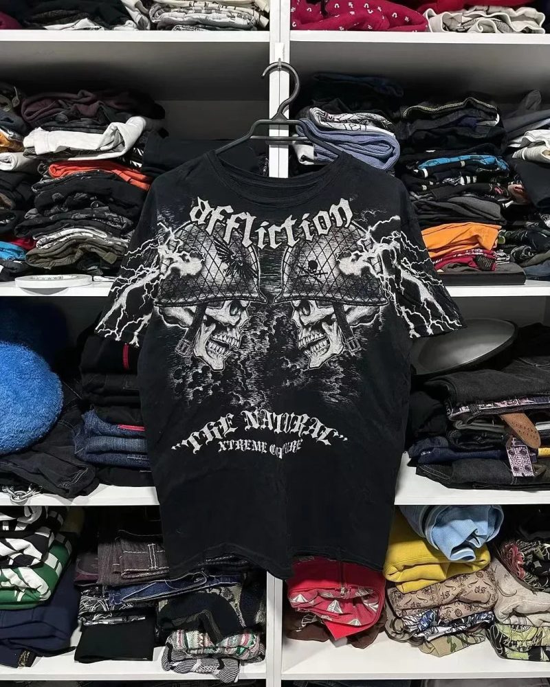 2000s Affliction-Style Graphic T-Shirt – Retro Punk Hip Hop Oversized Tee for Men - Image 8