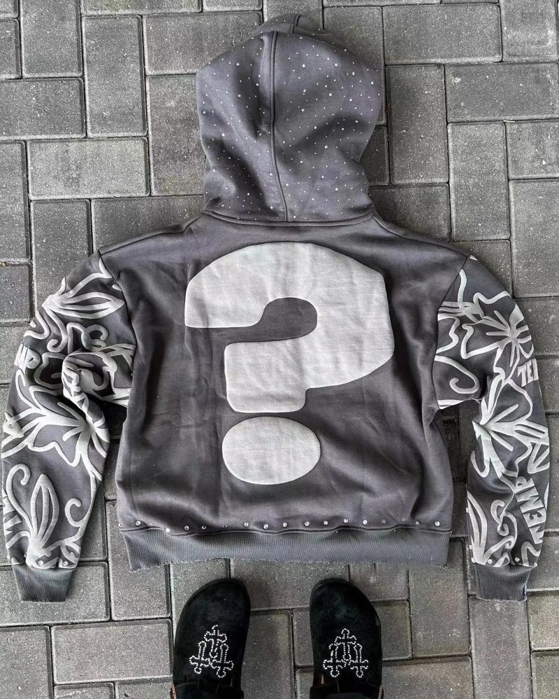 2025 Foam Printed Loose Zipper Hoodie – Unisex Hip-Hop Harajuku Streetwear Sweatshirt - Image 3