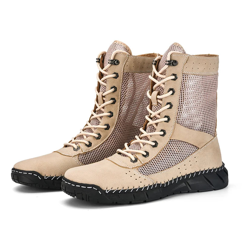 New Design Summer Pink Mesh Boots – Breathable Hip-Hop Fashion Ankle Boots for Women & Men (Size 36–48) - Image 9