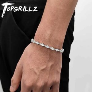 TOPGRILLZ Honeycomb Tennis Chain Necklace – 7MM Classic Hip-Hop Choker for Men & Women
