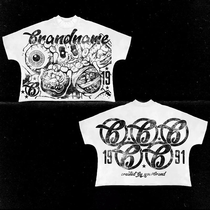 Harajuku Y2K Graphic Print T-Shirt – Oversized Cotton Streetwear Tee for Men & Women - Image 3